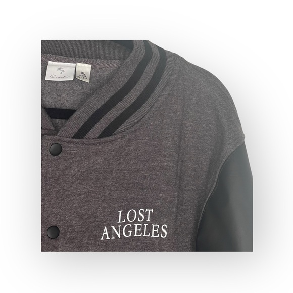 new Kinetix 𖤐 Lost Angeles Varsity Travel Jacket 𖤐 Vintage Black 𖤐 XL Kitson - Picture 4 of 16